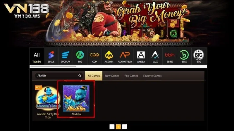 Cách chơi nổ hũ Aladdin VN138