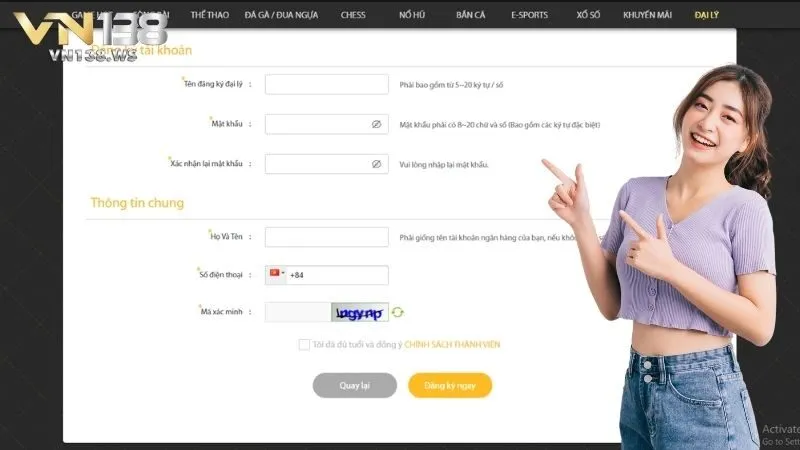 Hướng dẫn các bước đăng ký trở thành đại lý VN138