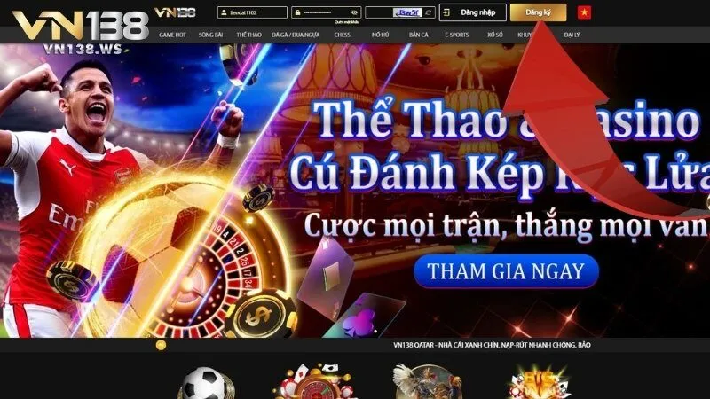 Truy cập VN138 -> “Đăng ký”