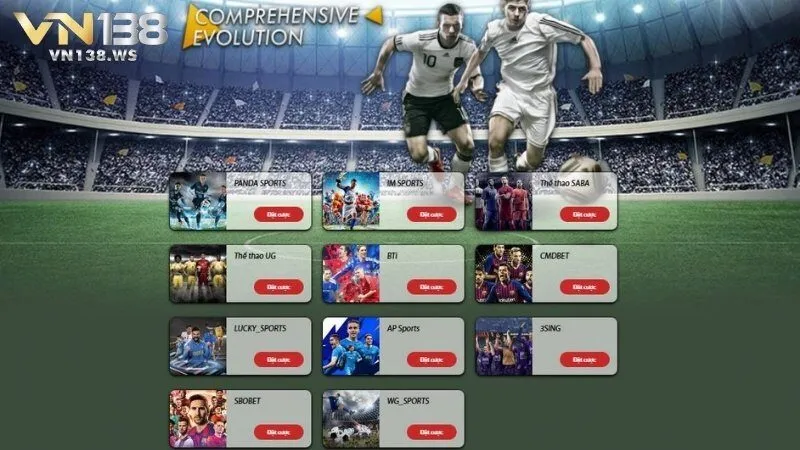 Thể thao VN138 quy tụ tới 11 sảnh cá cược nổi bật như IM, Panda, CMDBET...